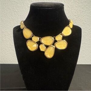 Charming Charlie | Y2K Yellow & Cream Gold Tone Statement Necklace